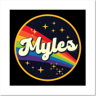 Myles // Rainbow In Space Vintage Style Posters and Art